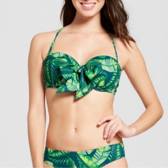 Green Palm Leaf Print Bikini Set NWOT - Picture 2 of 8